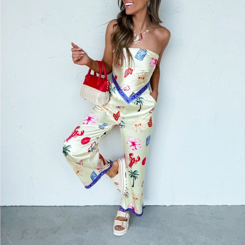 Coastal print two piece set